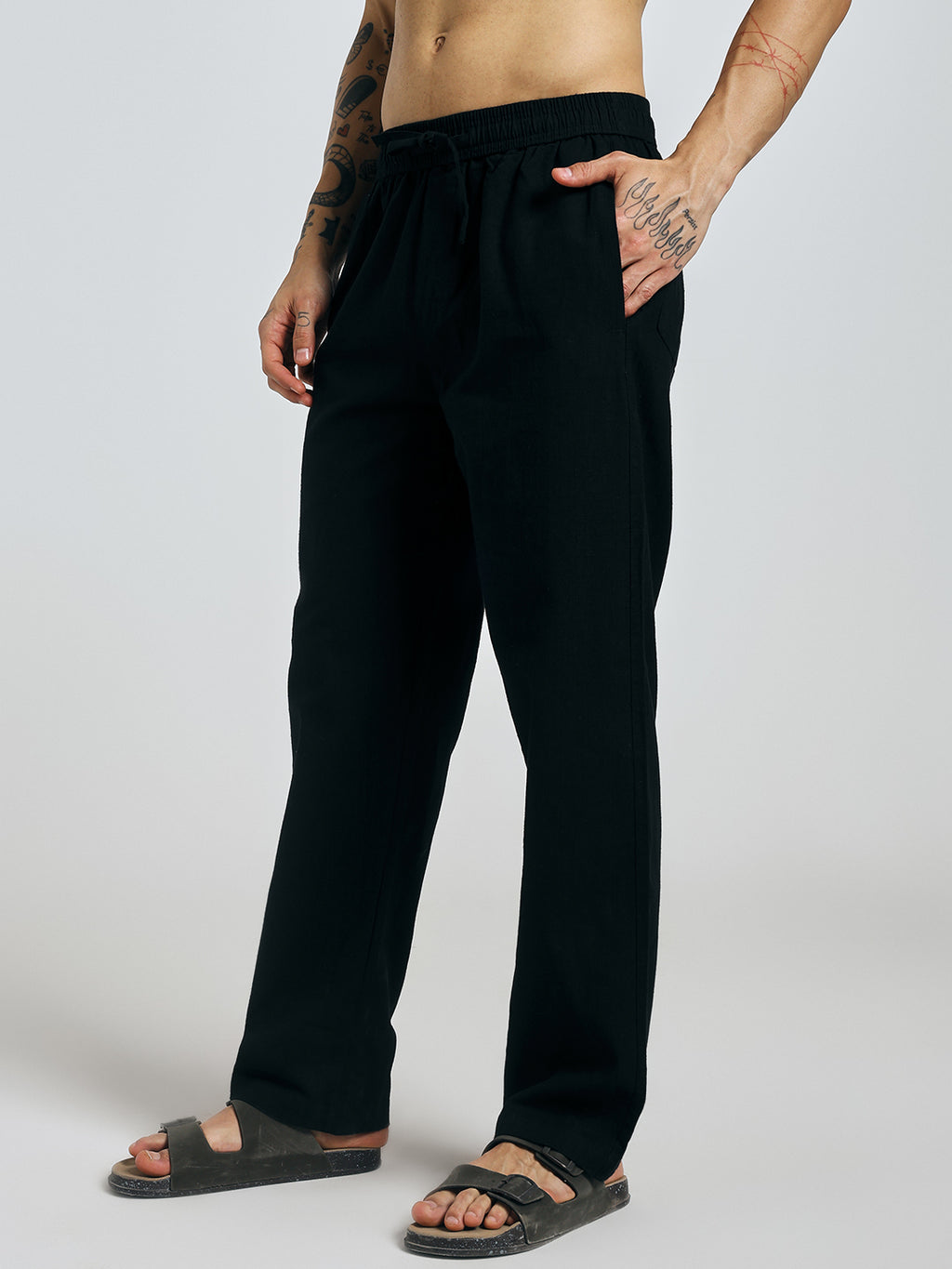 RELAXED LINEN PANT BLACK