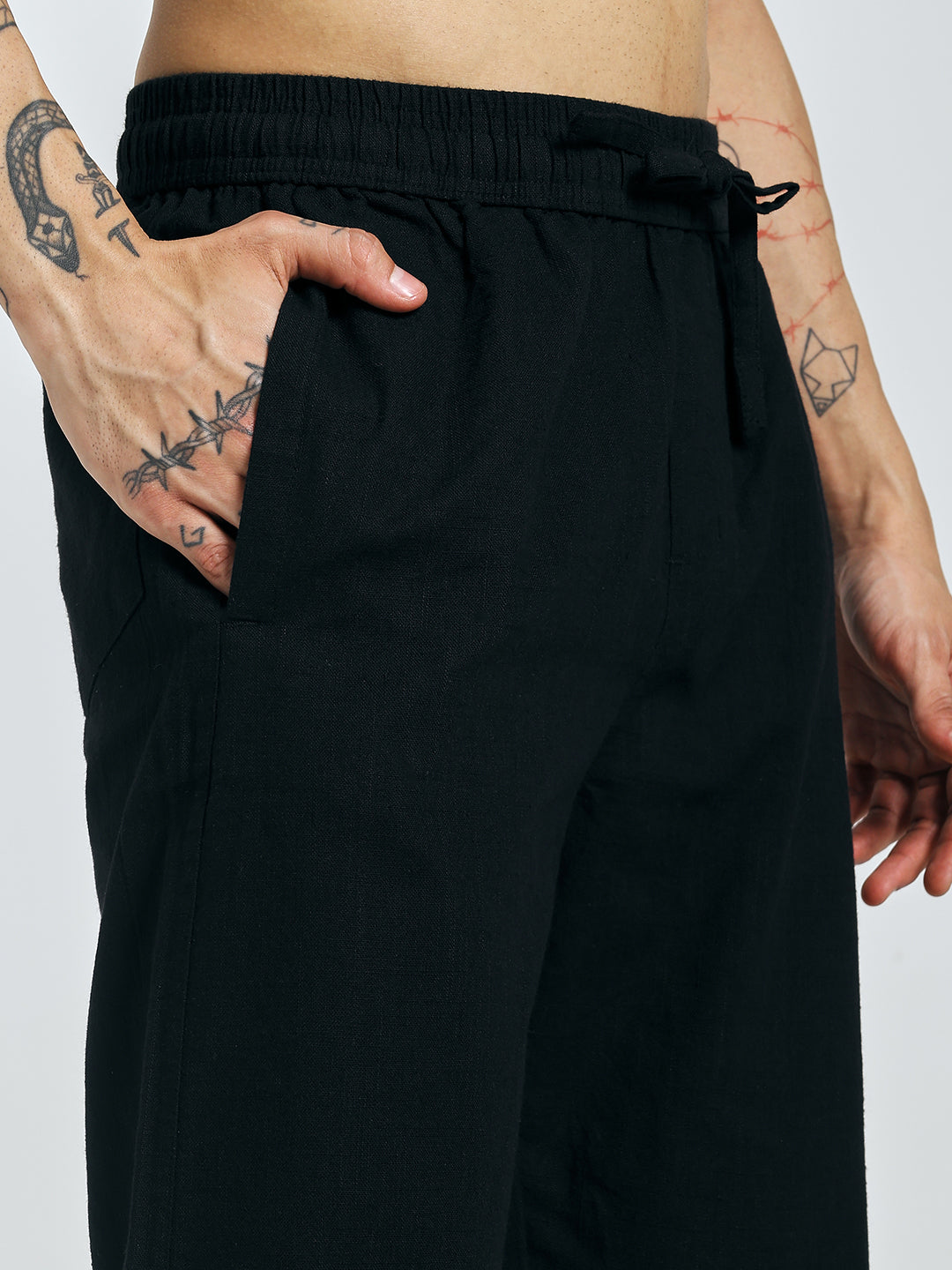RELAXED LINEN PANT BLACK