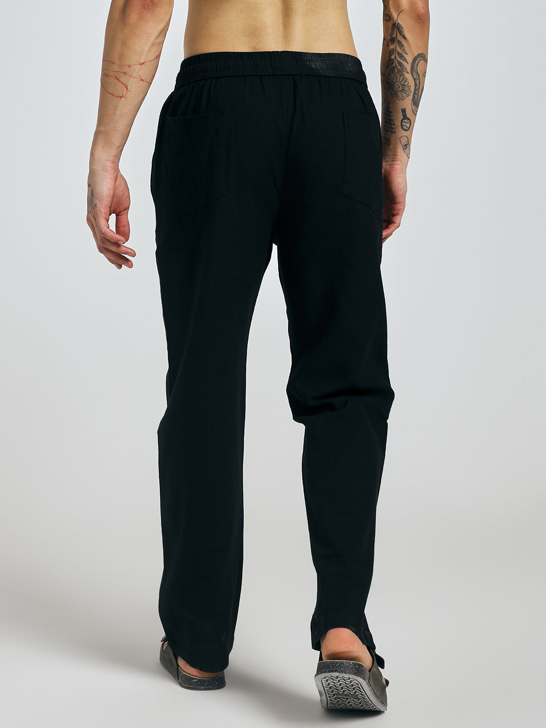 RELAXED LINEN PANT BLACK