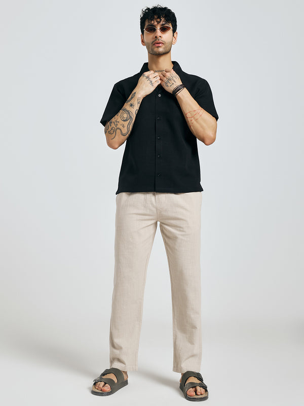 LIGHT BEIGE LINEN COTTON PANTS