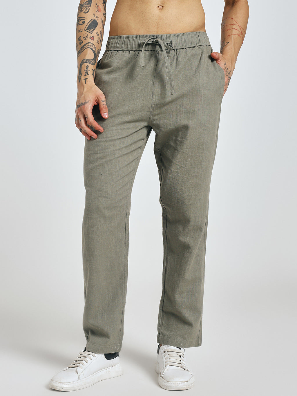RELAXED LINEN PANT DARK GREY