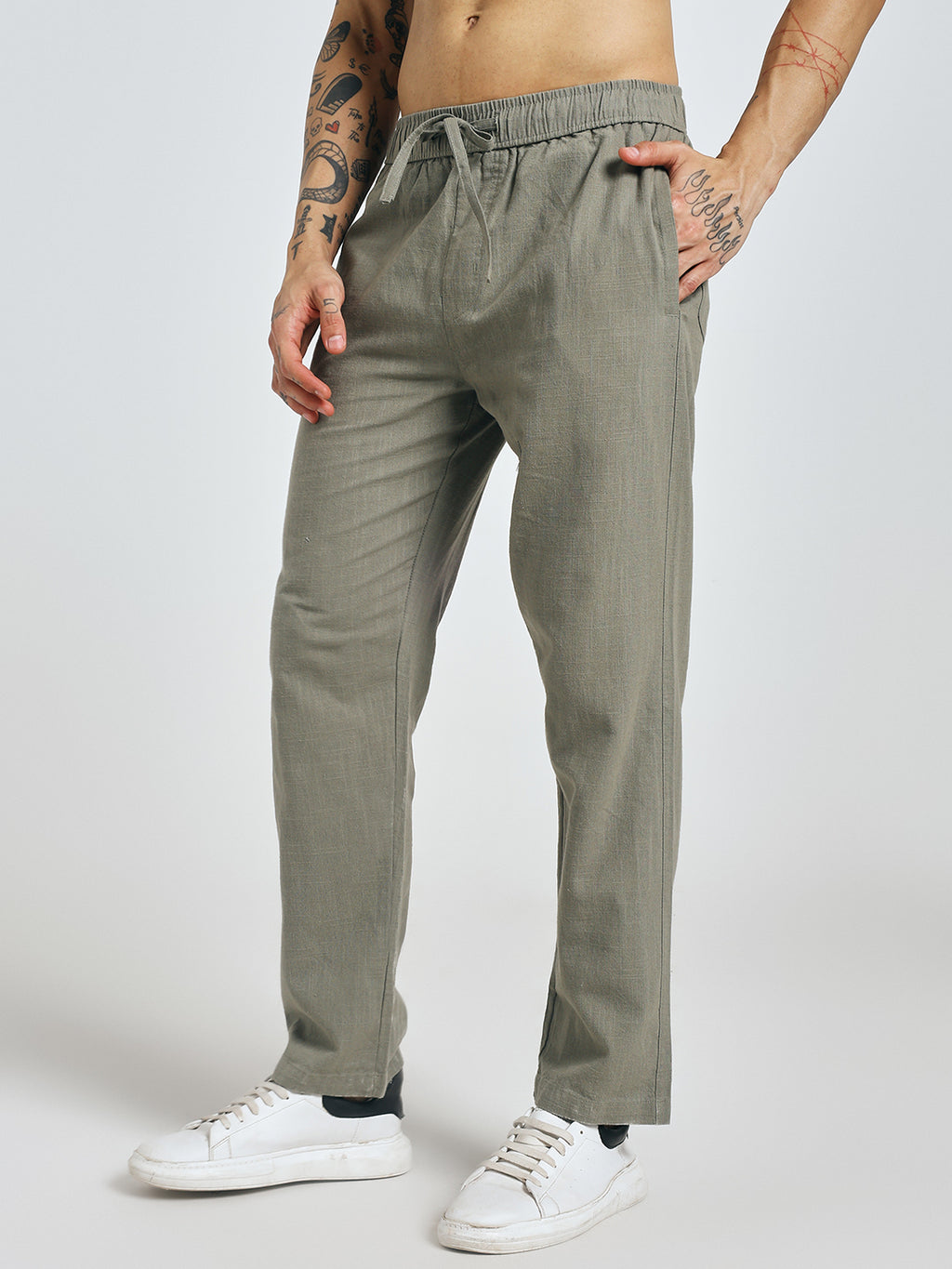 RELAXED LINEN PANT DARK GREY