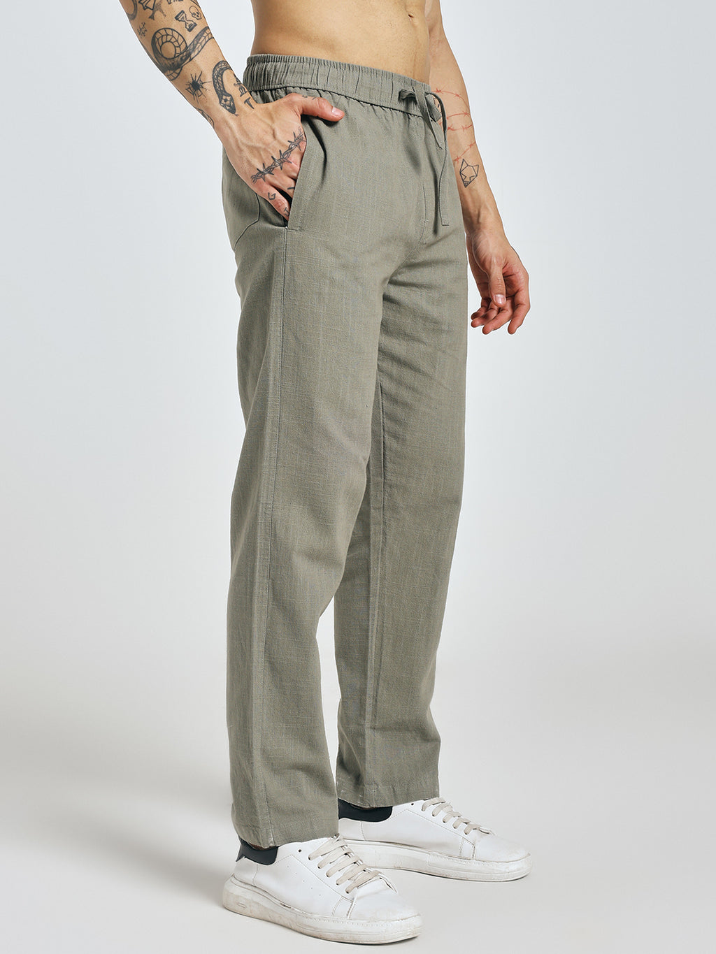RELAXED LINEN PANT DARK GREY