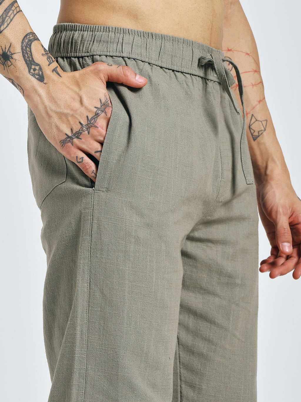 RELAXED LINEN PANT DARK GREY