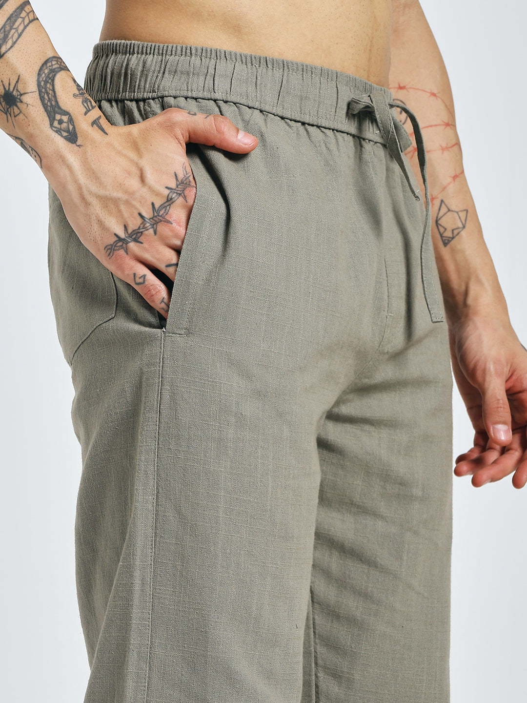 RELAXED LINEN PANT DARK GREY