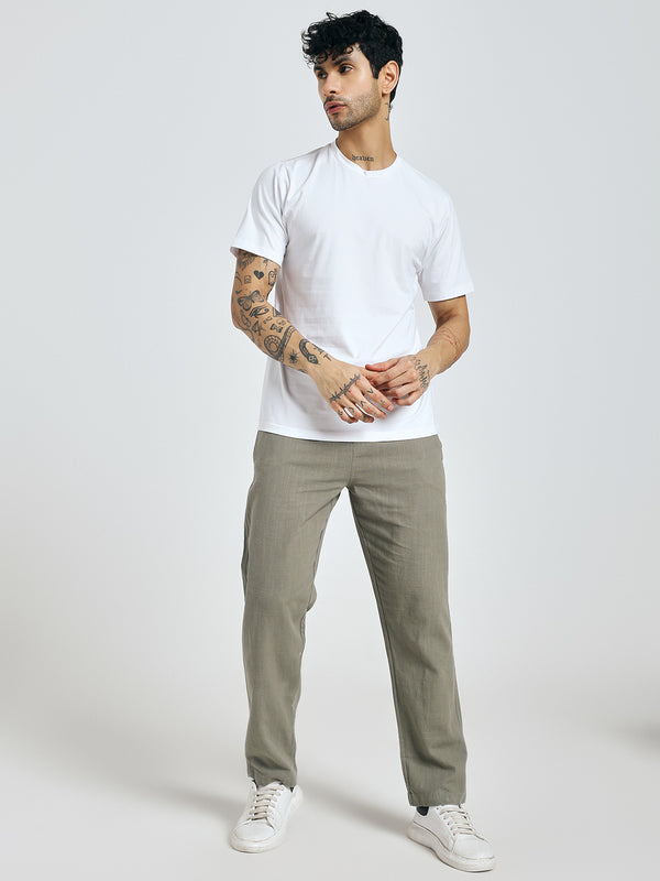 DARK GREY LINEN COTTON PANTS