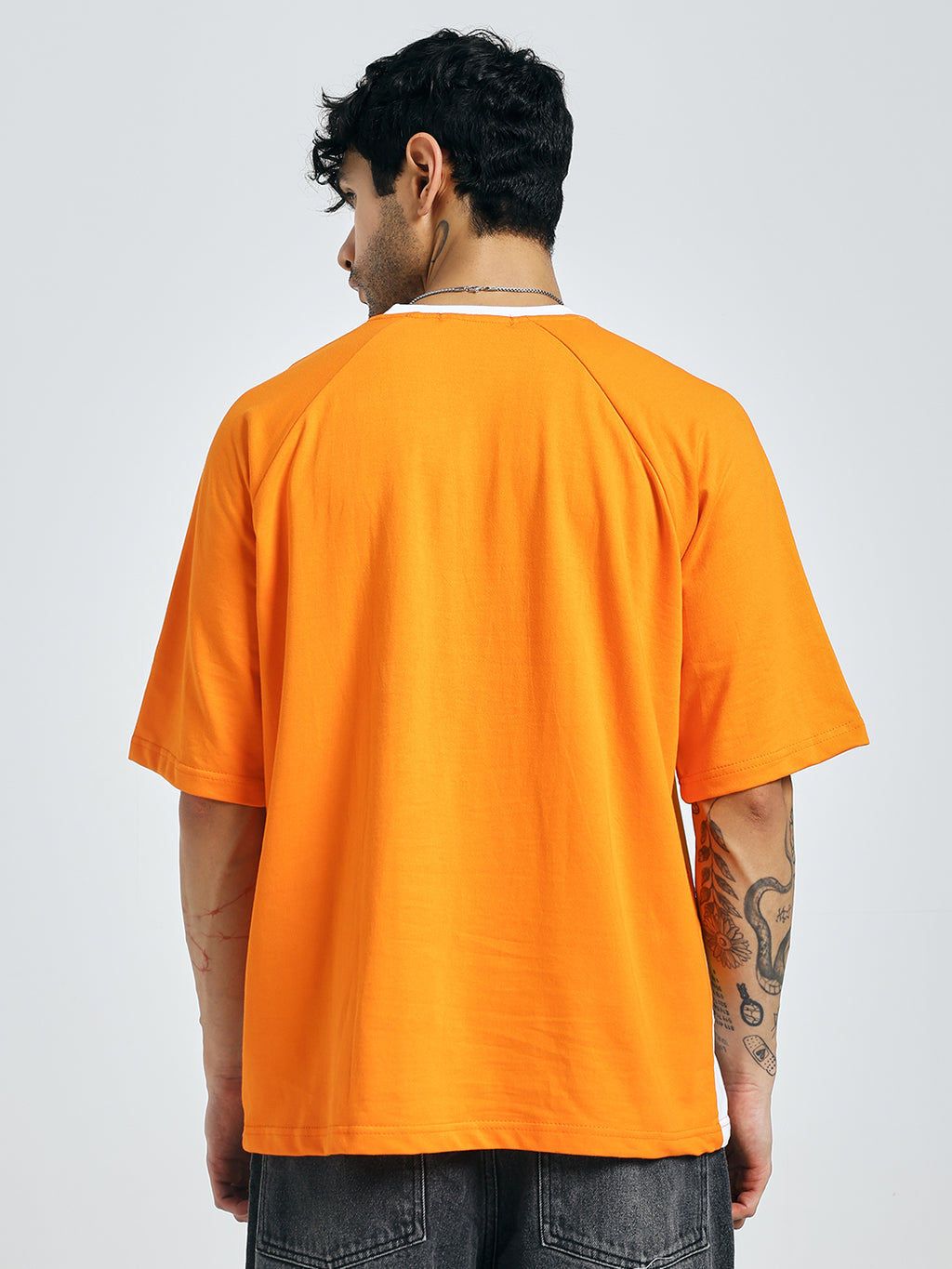 Colour-Blocked Orange T-Shirt