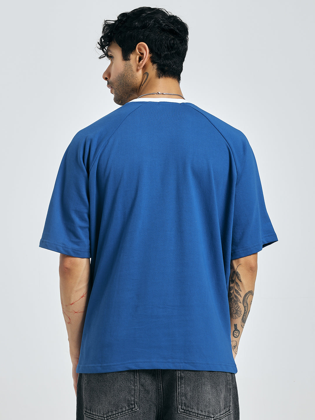 Colour-blocked Blue T-Shirt