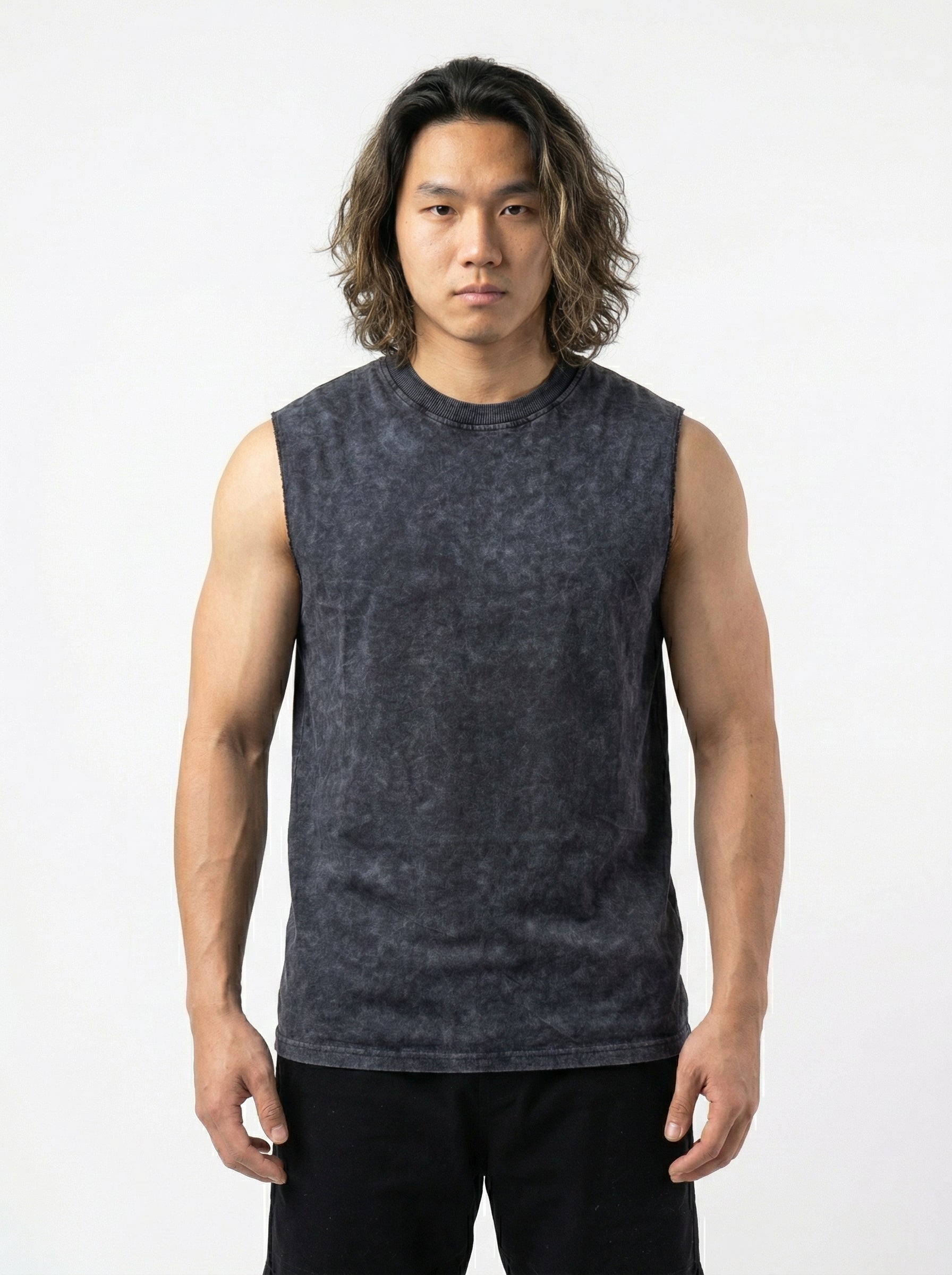 ACIDWASHED NAVY TANKTOP