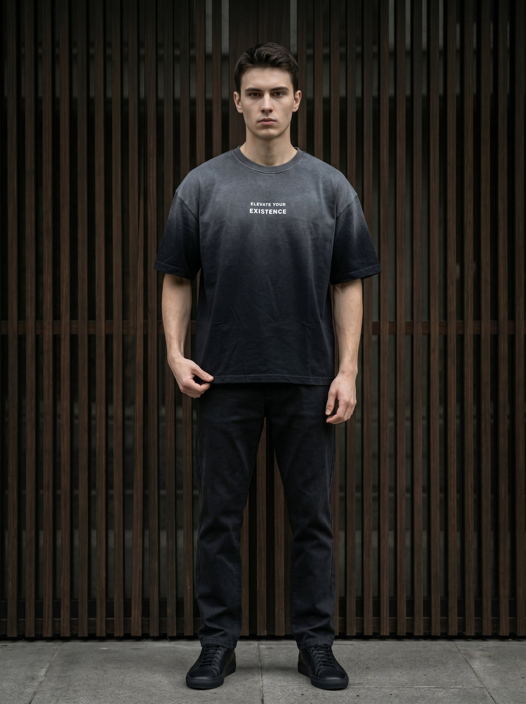 FADED WASH BLACK T-SHIRT