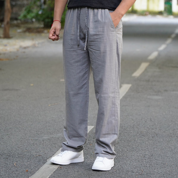 Grey Linen Cotton Pants