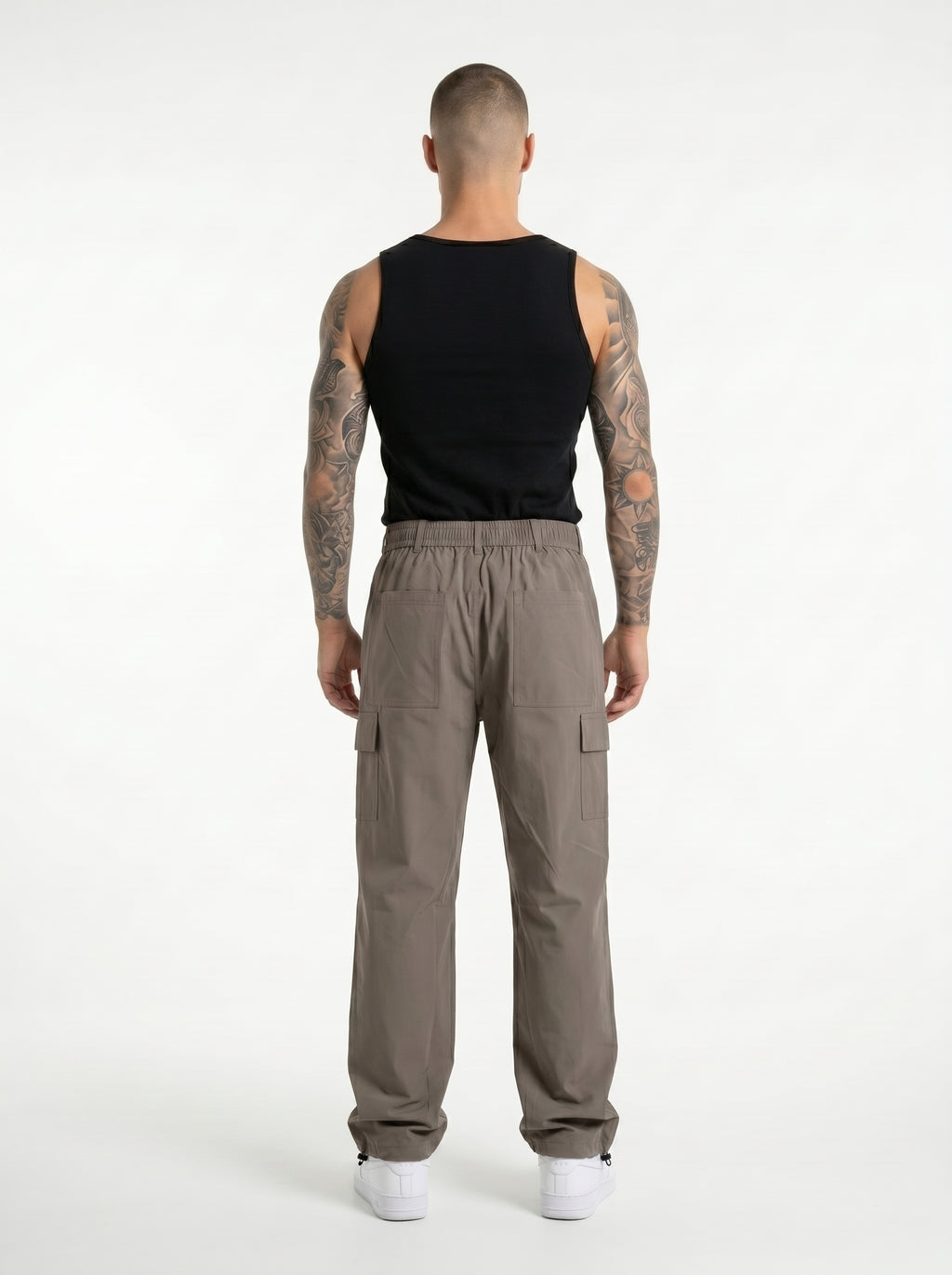 BROWN PARACHUTE CARGO PANTS