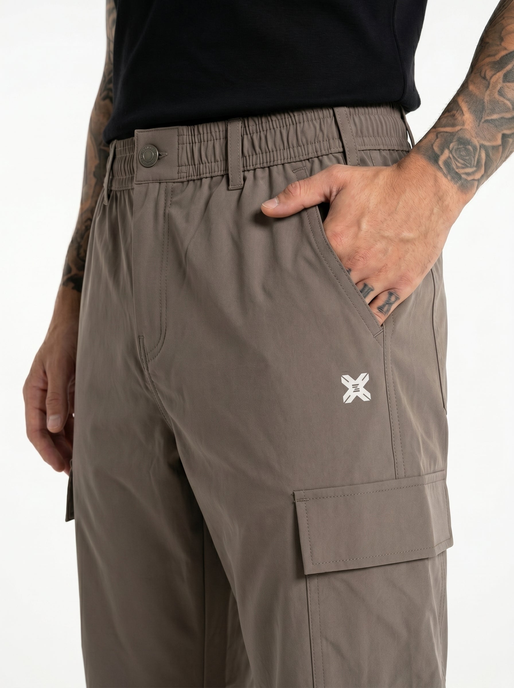 BROWN PARACHUTE CARGO PANTS