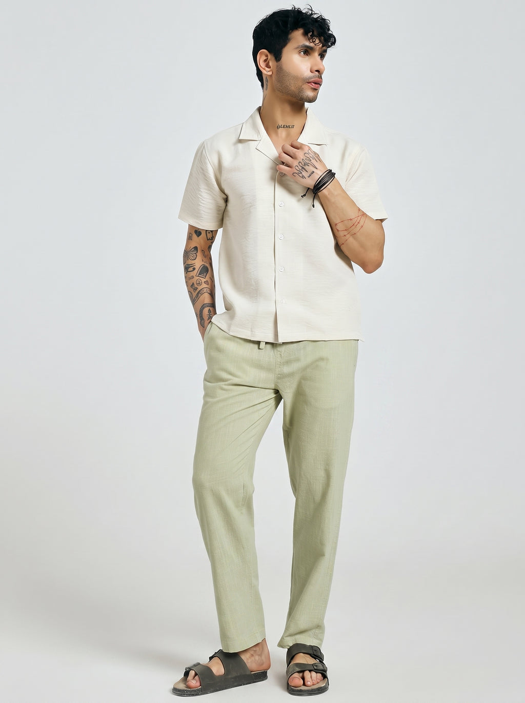 RELAXED LINEN PANT GREEN