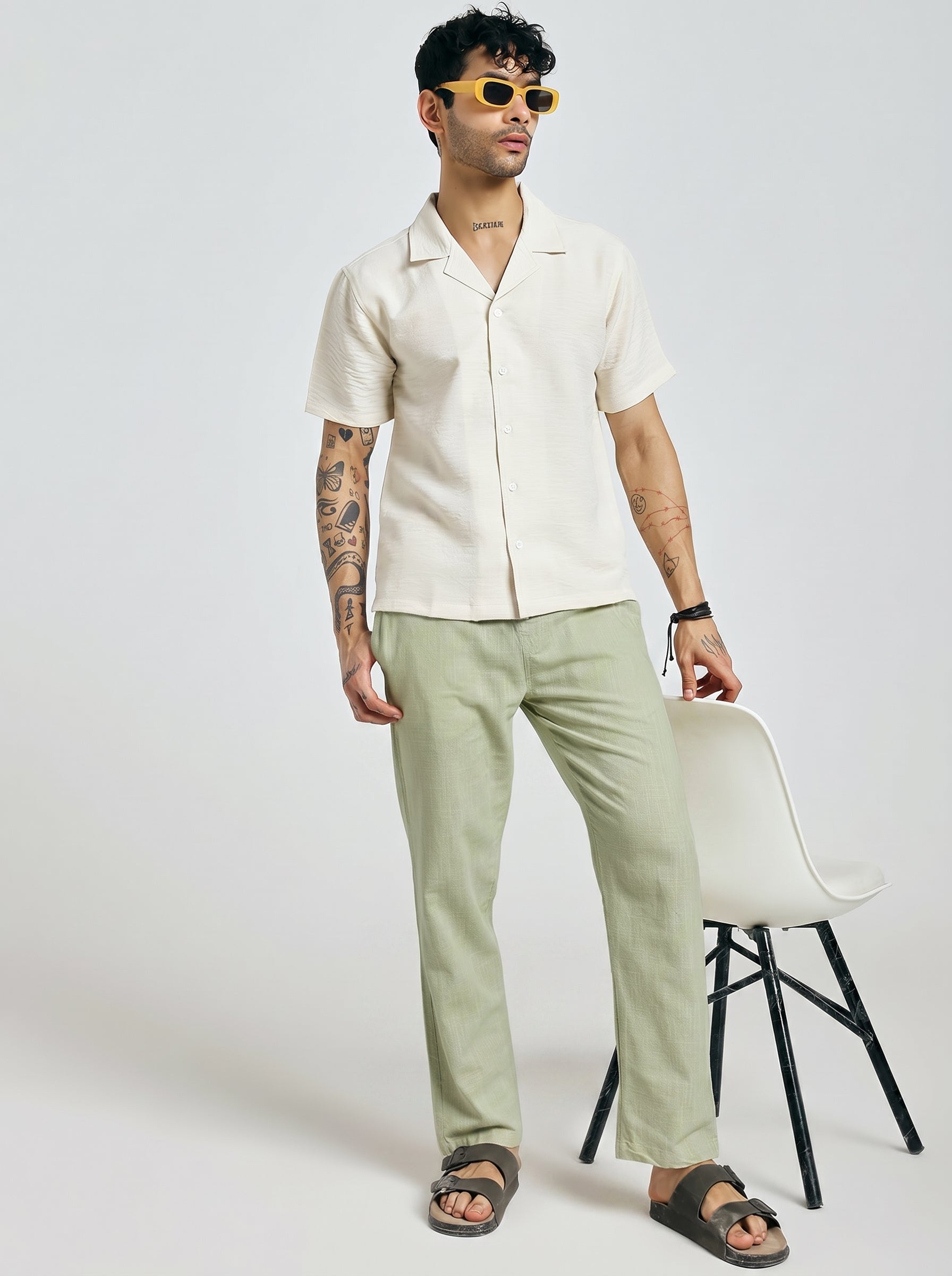RELAXED LINEN PANT GREEN