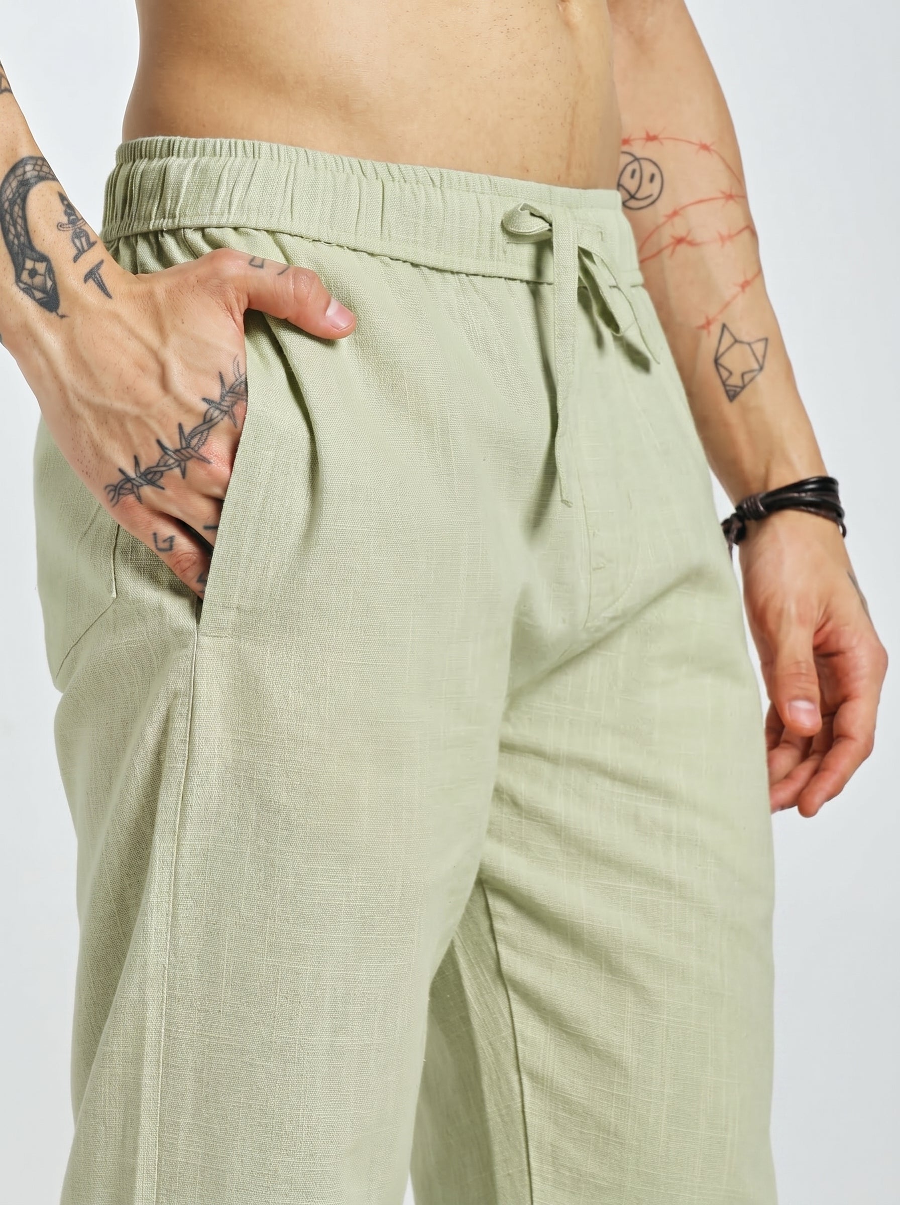 RELAXED LINEN PANT GREEN