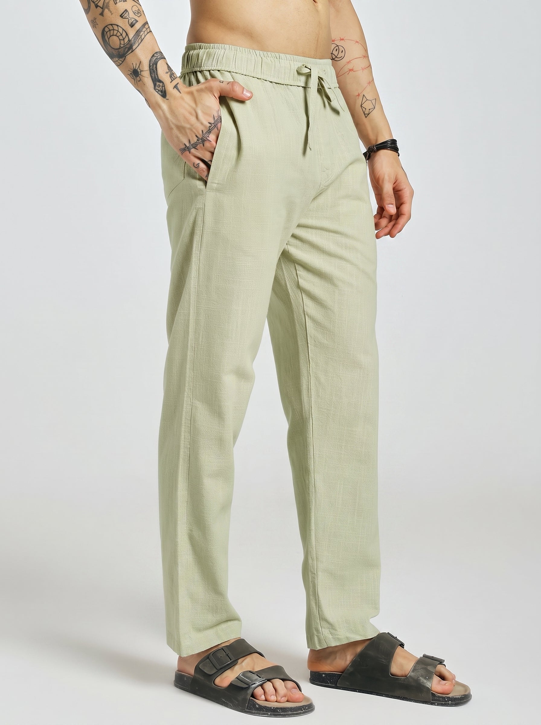 RELAXED LINEN PANT GREEN