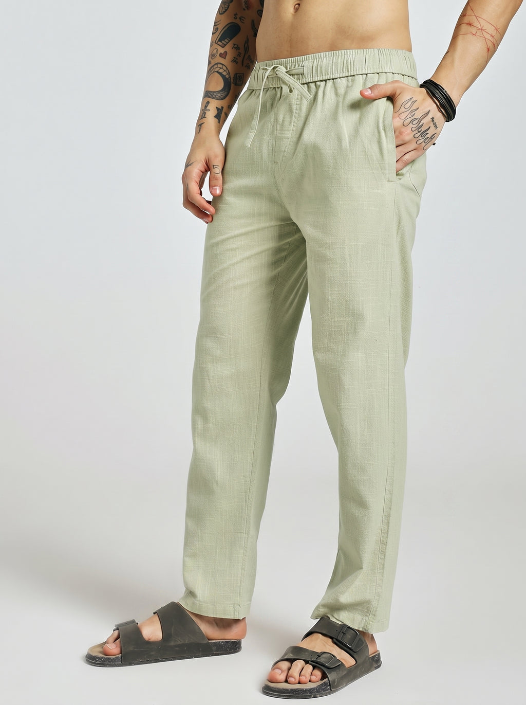 RELAXED LINEN PANT GREEN