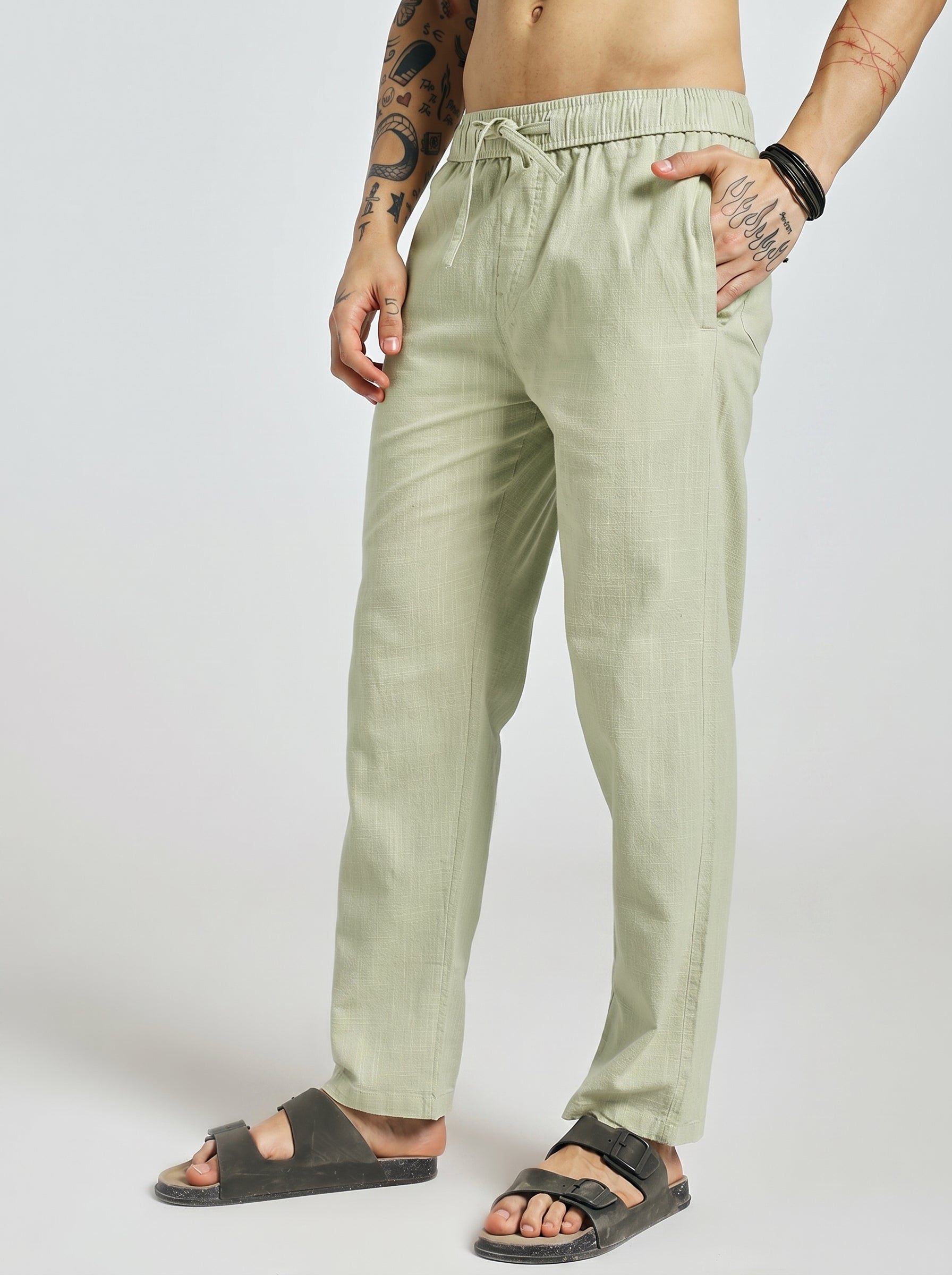 RELAXED LINEN PANT GREEN