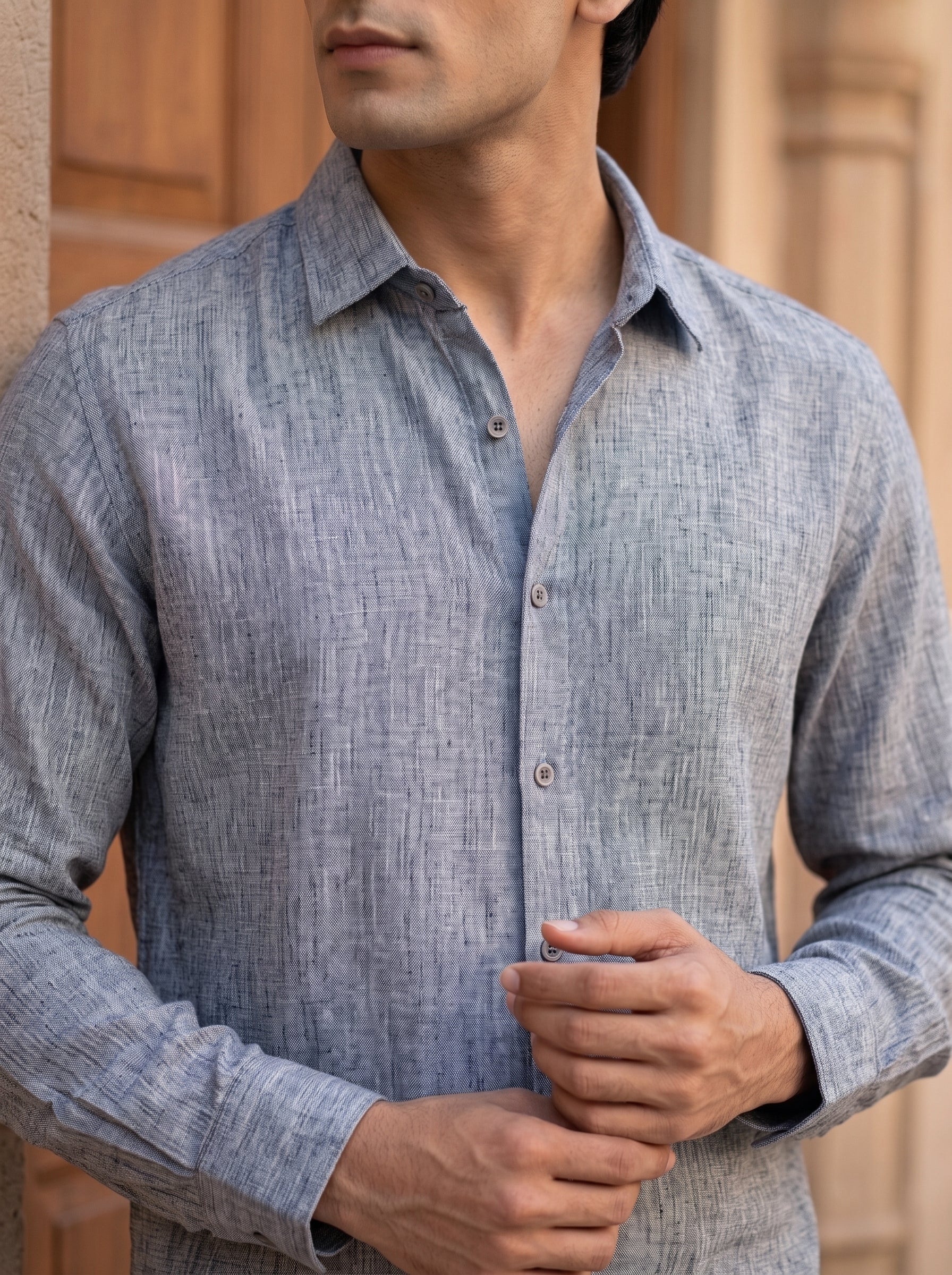 BLUE LINEN SHIRT