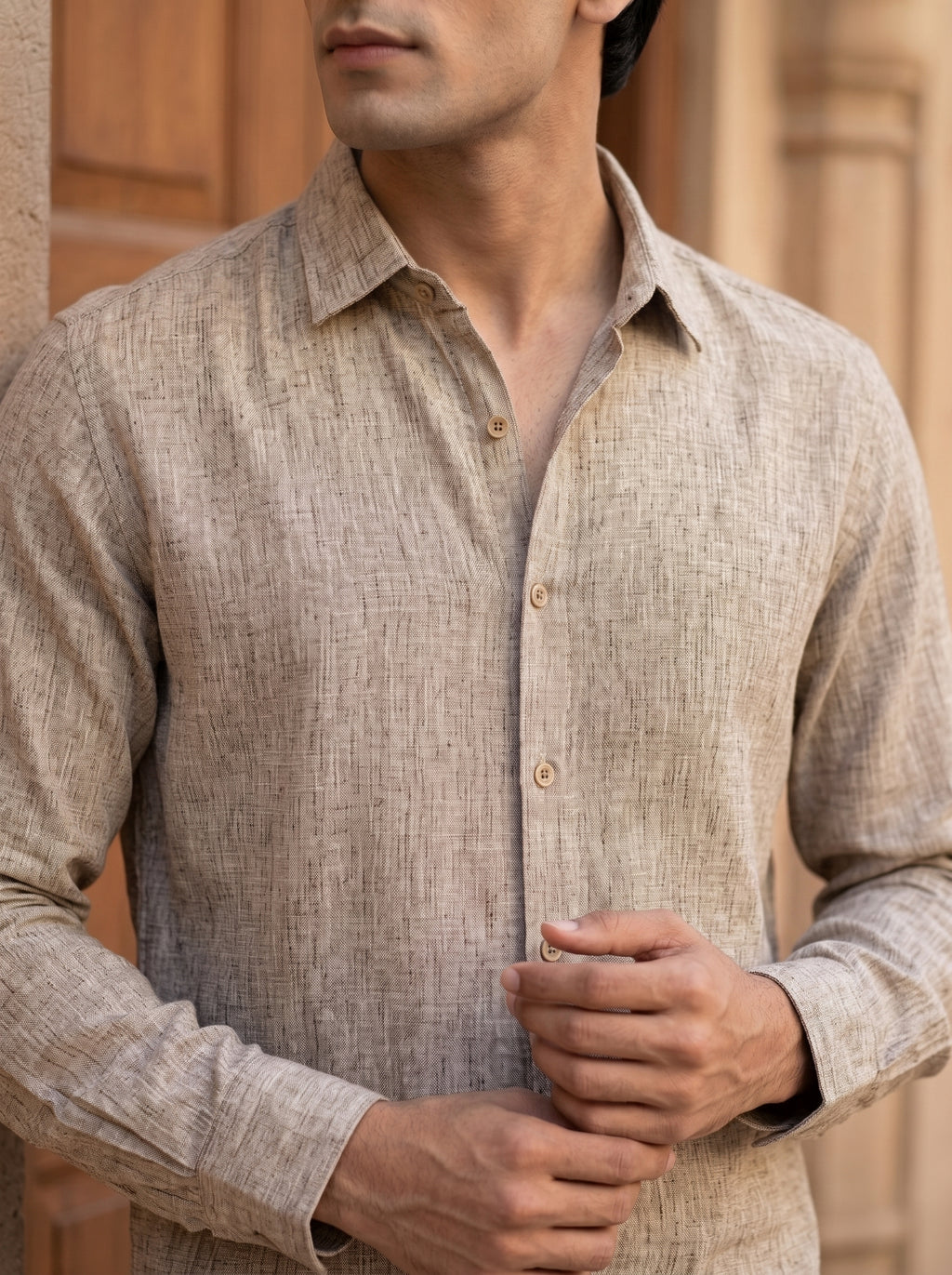 BEIGE LINEN SHIRT