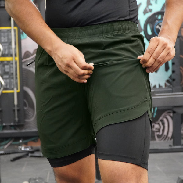 Green Compression Shorts