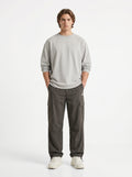 OLIVE GREY PARACHUTE CARGO PANTS