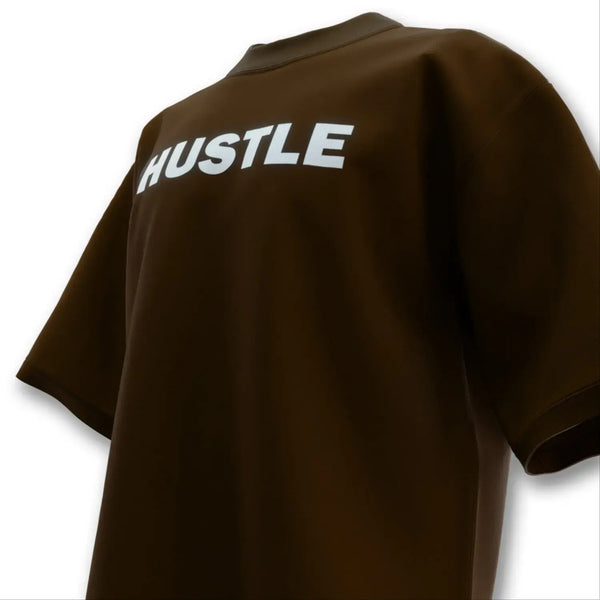 Brown Hustle Printed 220 GSM Oversized Tshirt