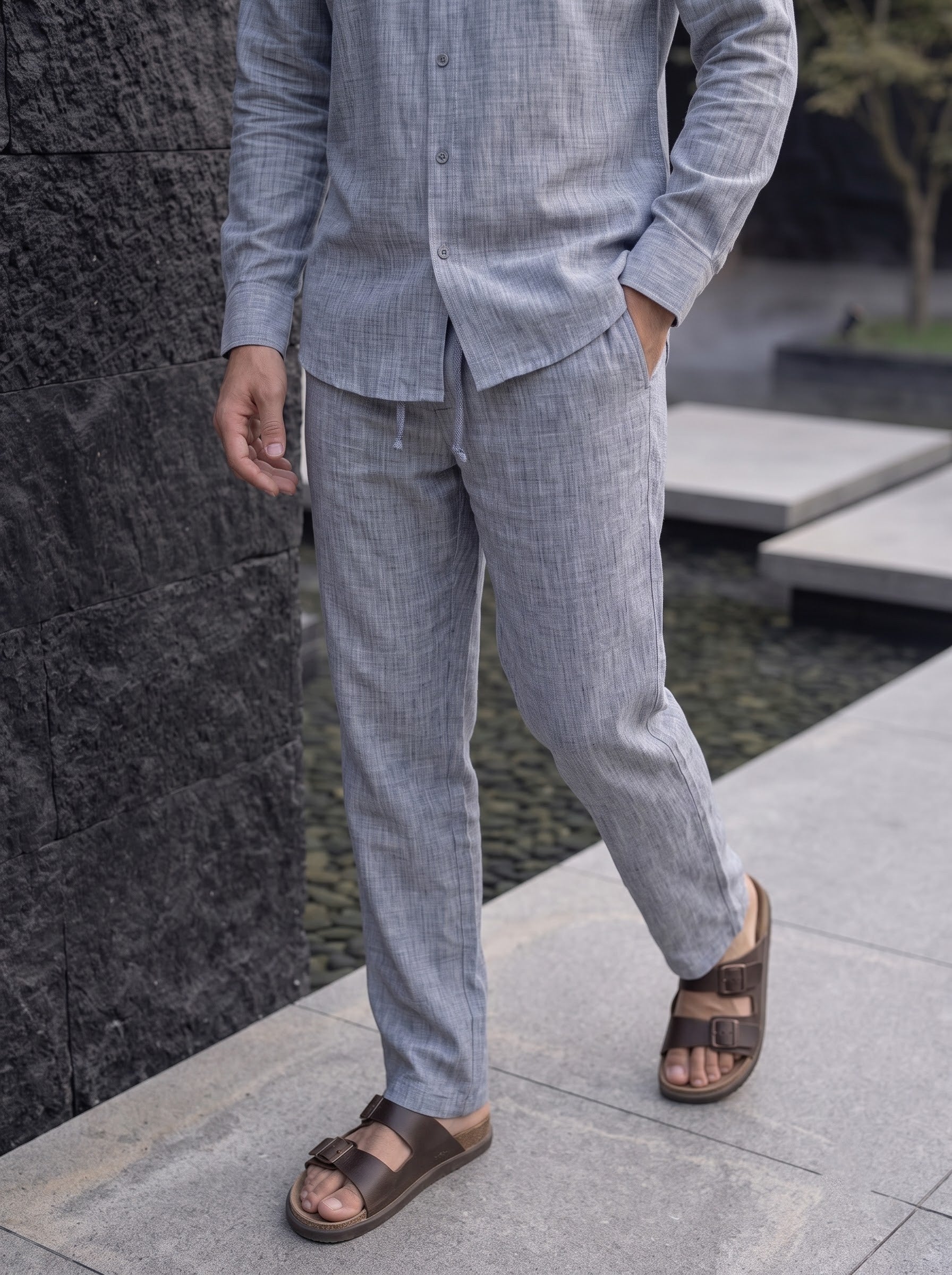 RELAXED LINEN SET BLUE