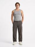 OLIVE GREY PARACHUTE CARGO PANTS