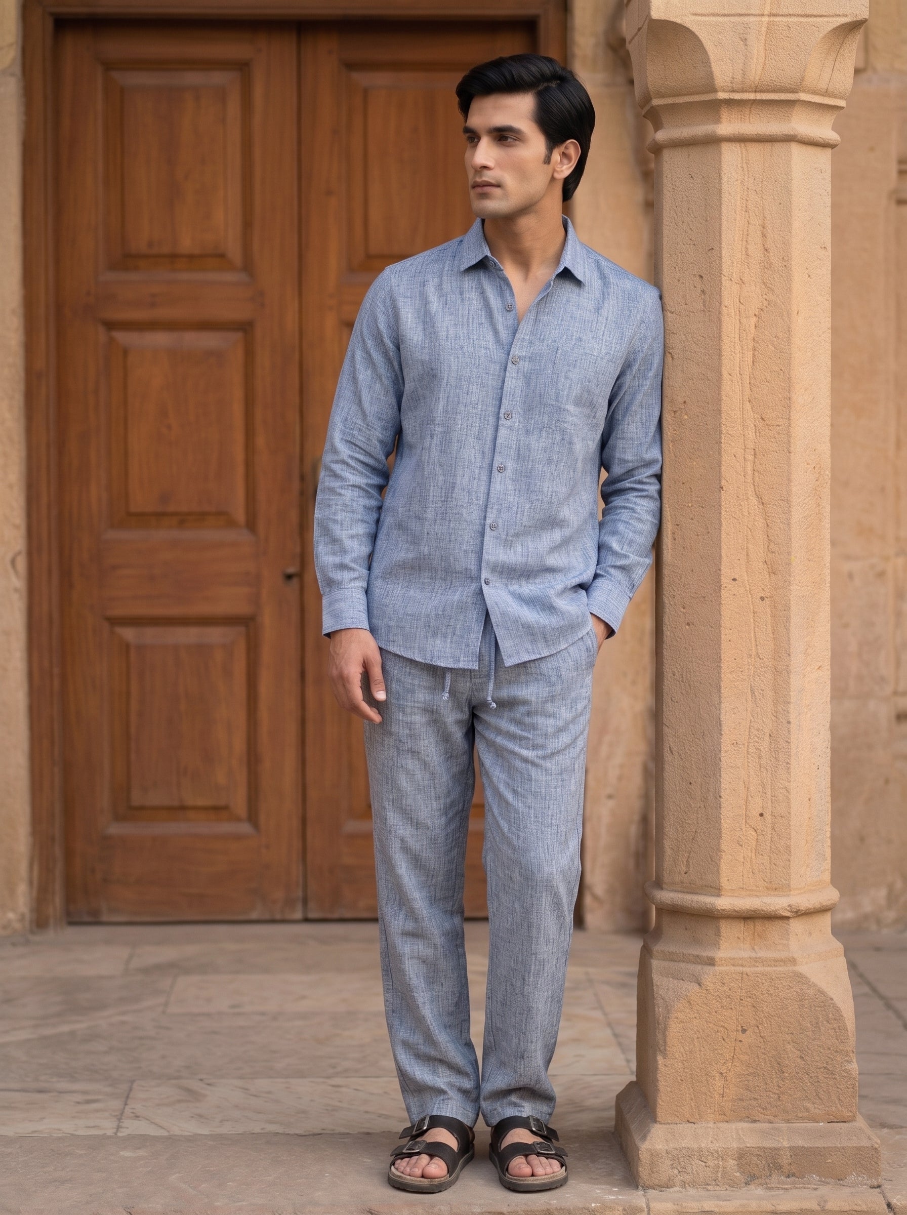 RELAXED LINEN SET BLUE