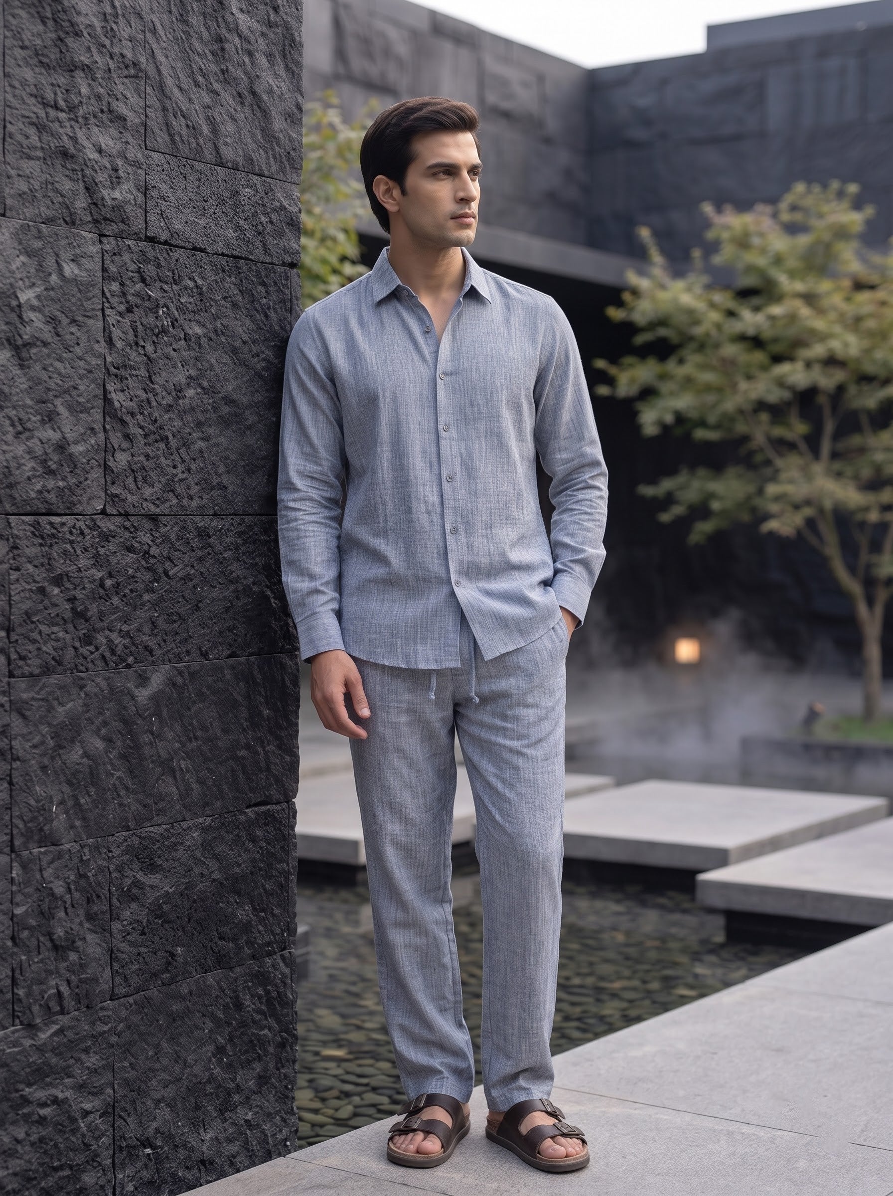 RELAXED LINEN SET BLUE