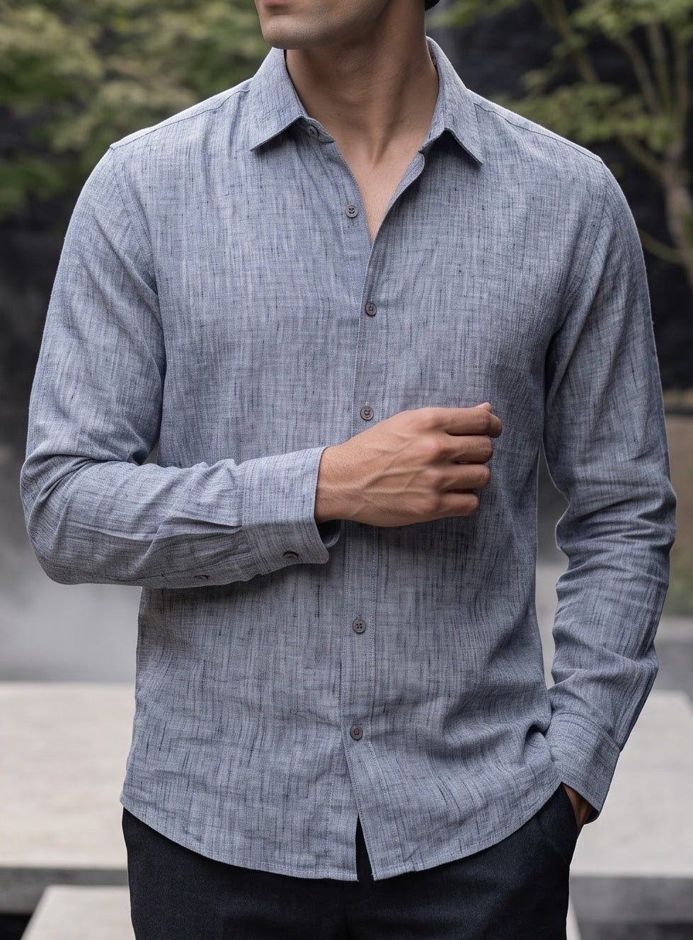 BLUE LINEN SHIRT