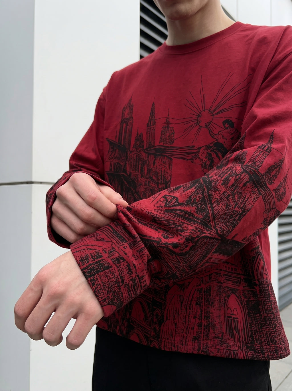 GOTHIC REIGN RED BOXY T-SHIRT