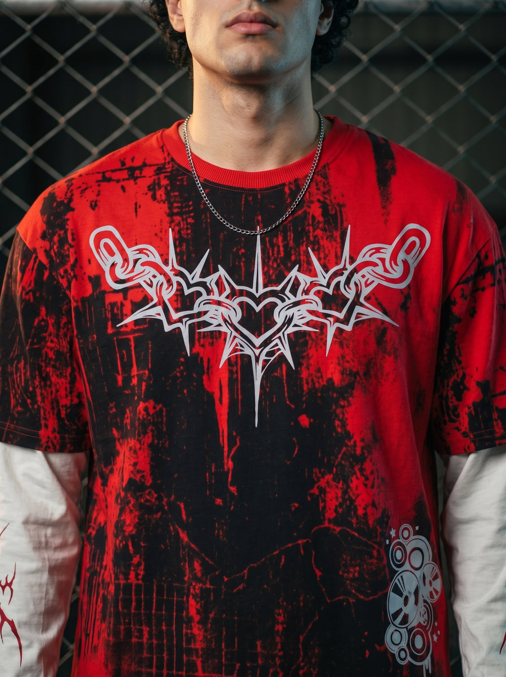 CRIMSON LAYERED T-SHIRT