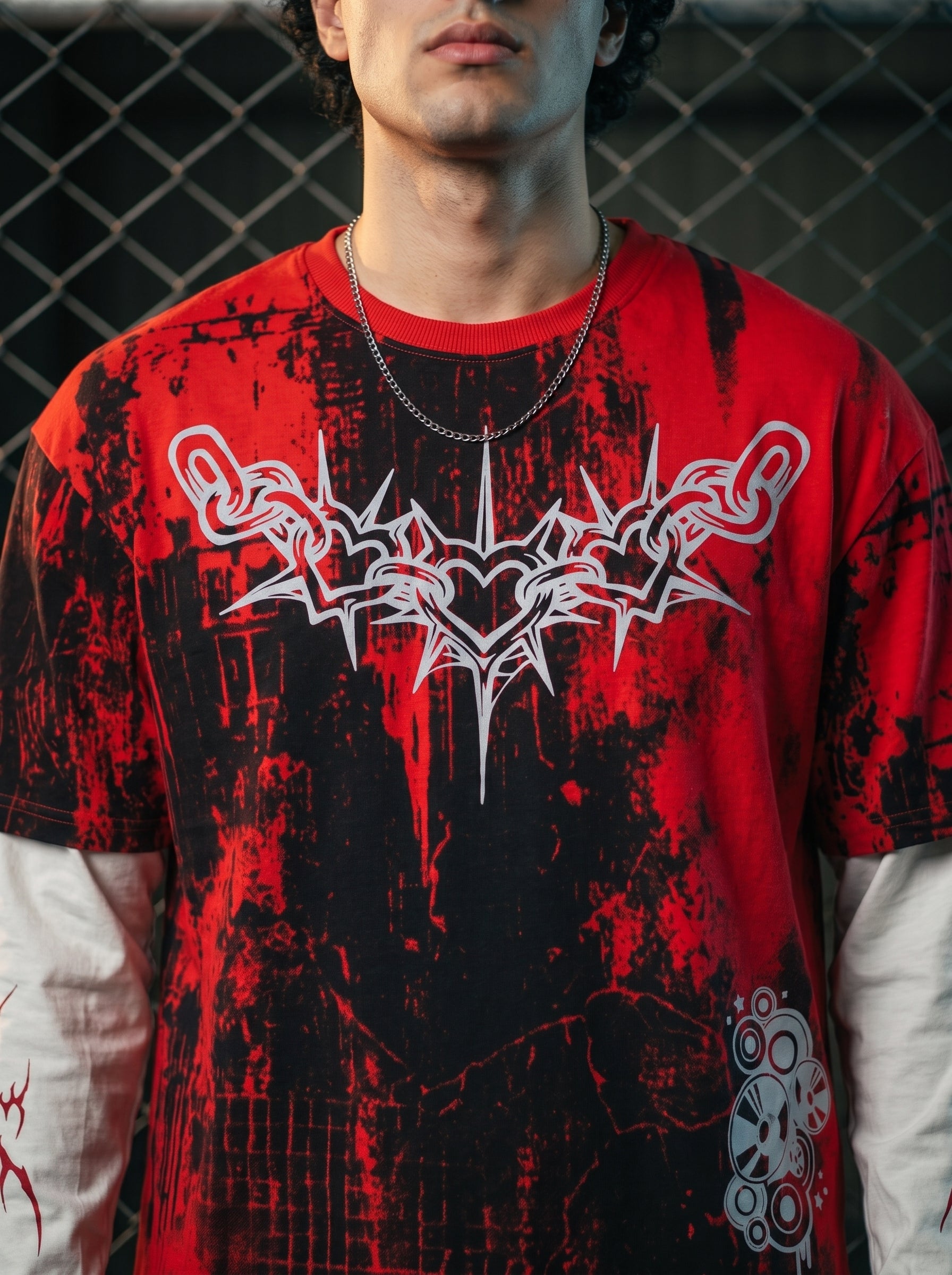 CRIMSON LAYERED T-SHIRT