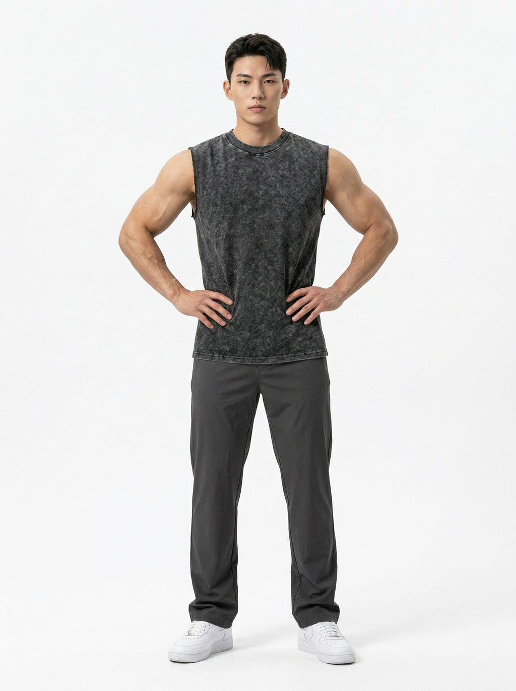 ACIDWASHED GREY TANKTOP