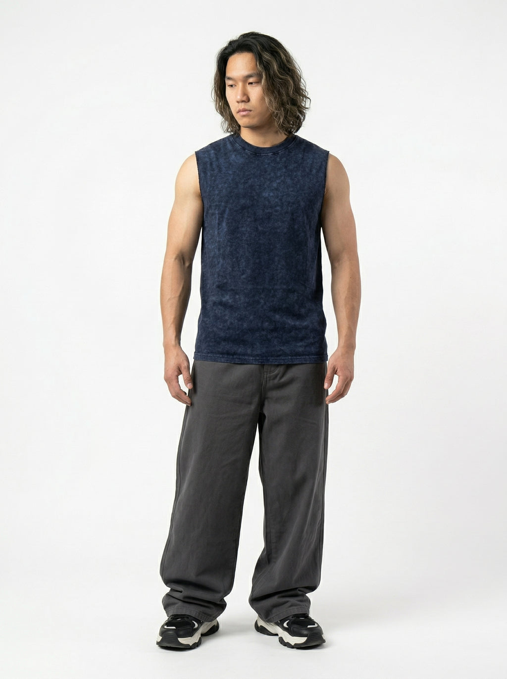 ACIDWASHED NAVY TANKTOP