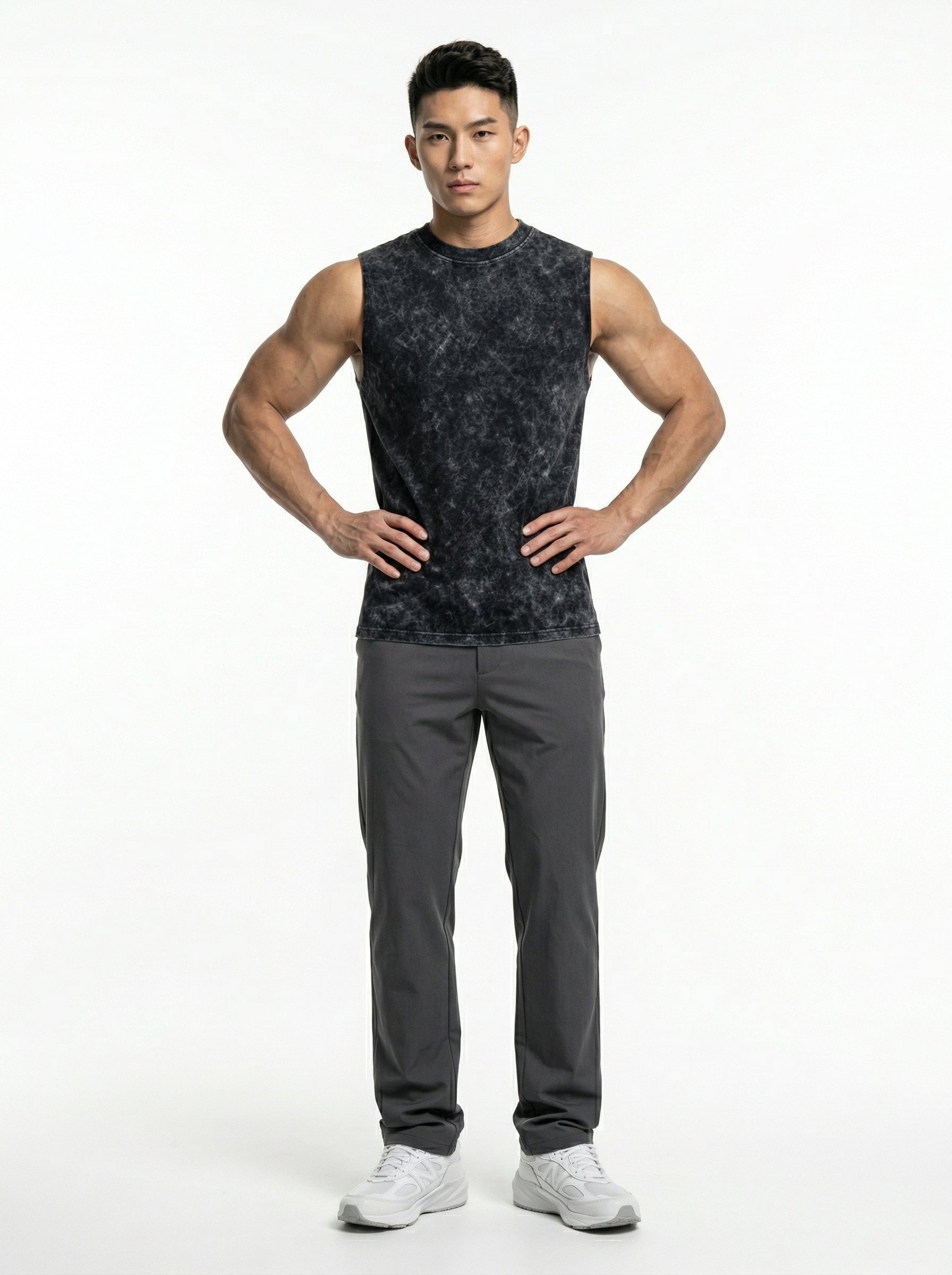 ACIDWASHED BLACK TANKTOP