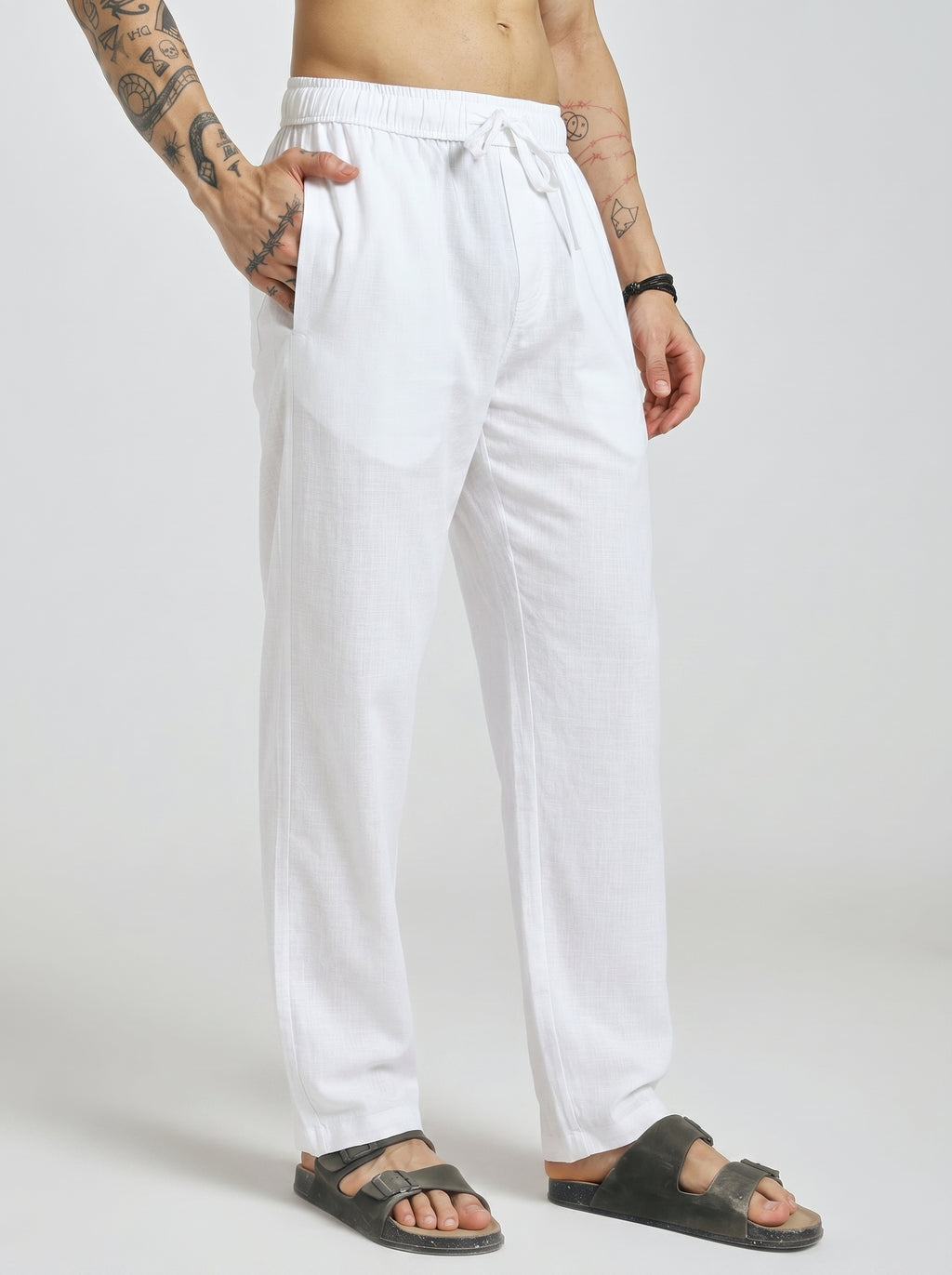 RELAXED LINEN PANT WHITE
