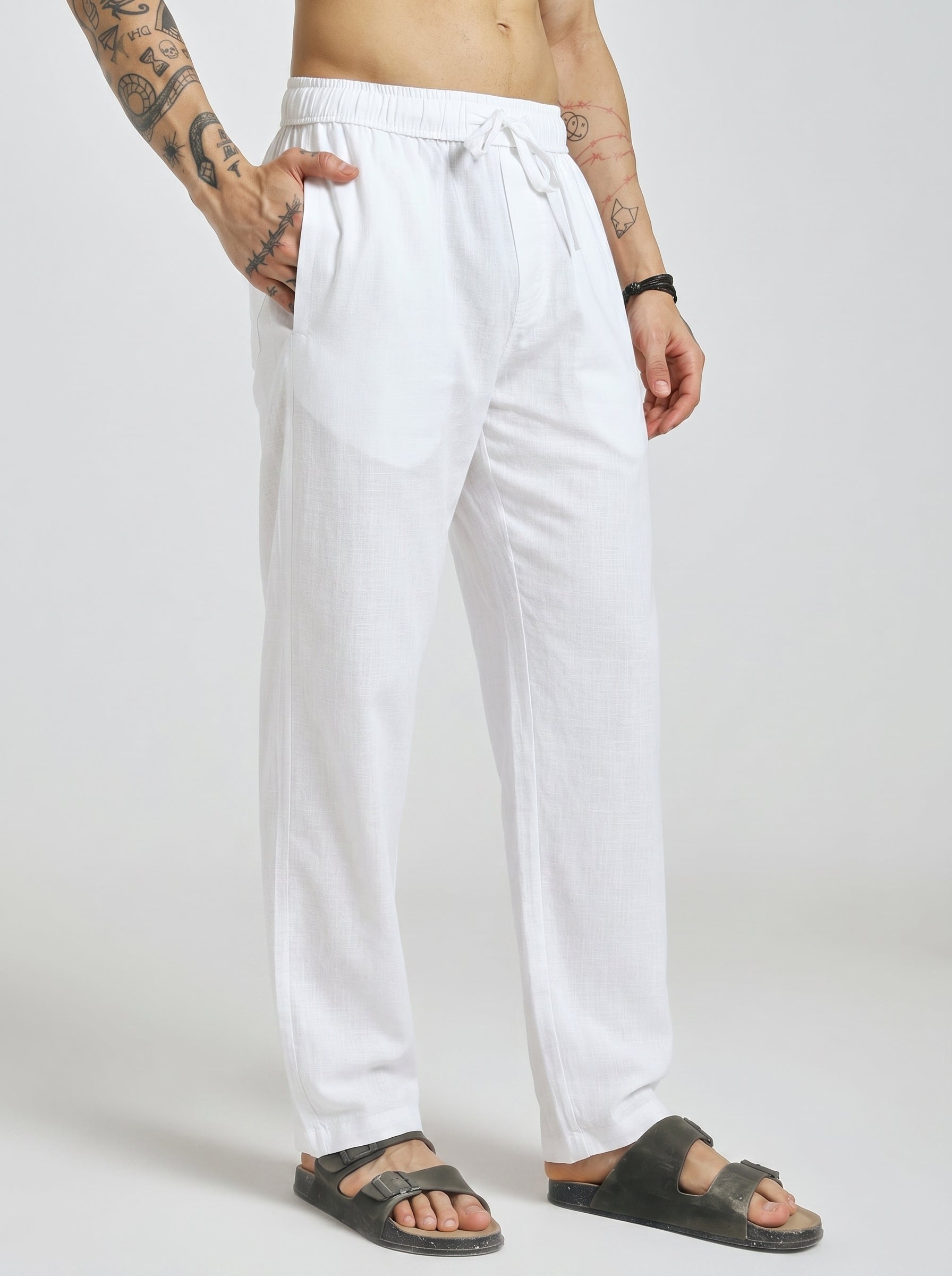 RELAXED LINEN PANT WHITE