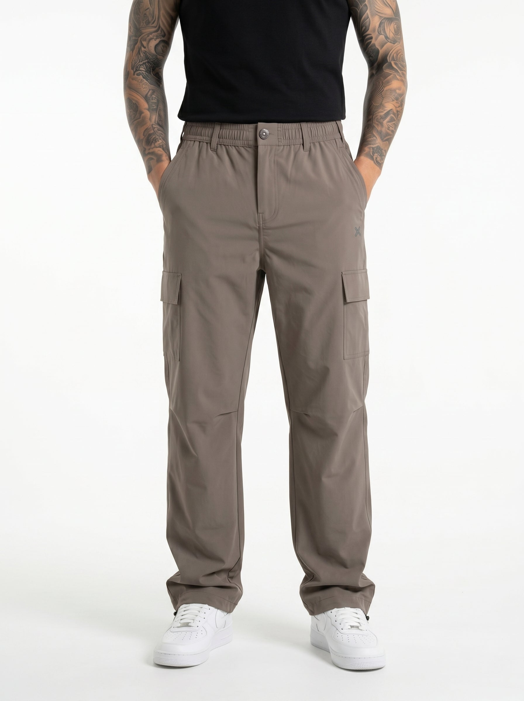 BROWN PARACHUTE CARGO PANTS