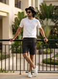 BLACK LINEN SHORTS