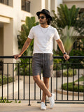 DARK GREY LINEN SHORTS