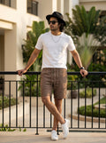 BROWN LINEN SHORTS
