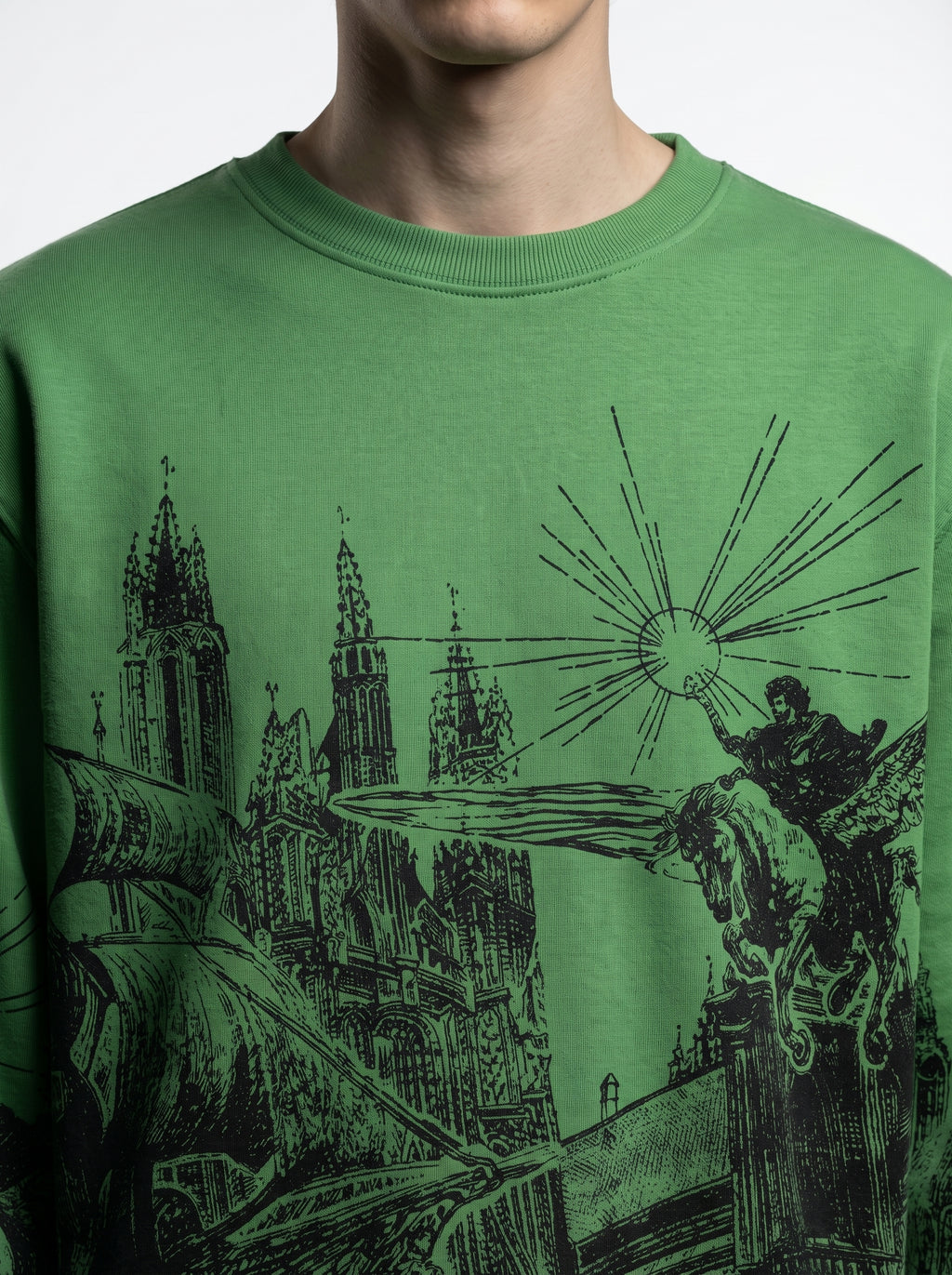 GOTHIC REIGN GREEN BOXY T-SHIRT